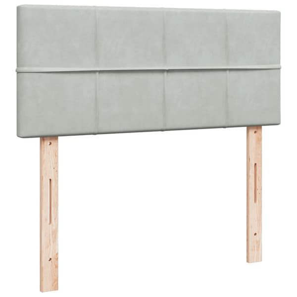 Ramsäng med madrass ljusgrå 120x200 cm sammet