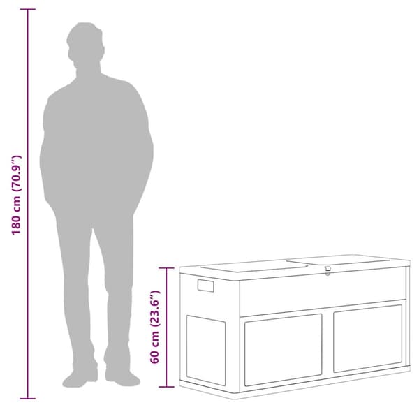 Dynbox 320 liter grå svart