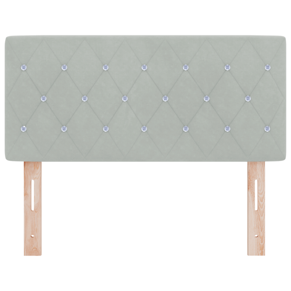 LED huvuddyna med LED-ljusslingor Ljusgrå 100 cm Sammet