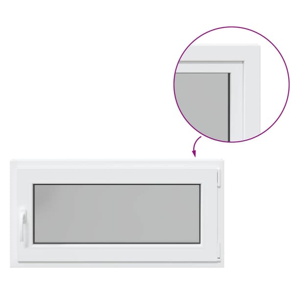 Källarfönster RISOR Vit 100 x 50 cm PVC och glas