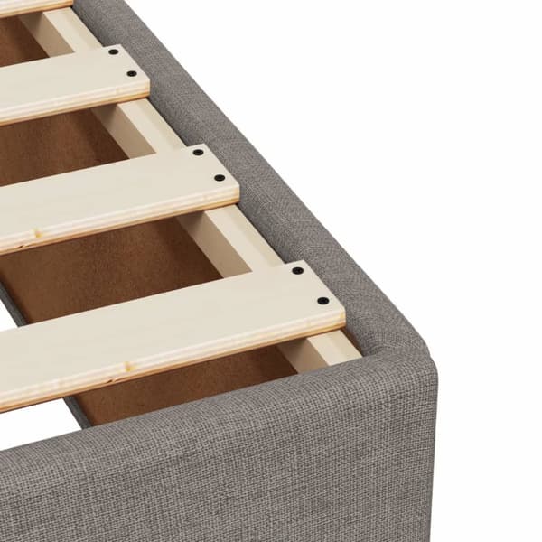 Ramsäng med madrass taupe 160x200 cm tyg