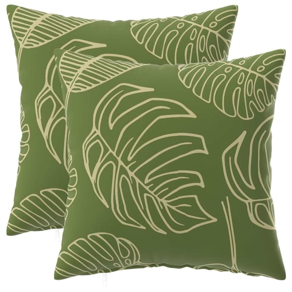 Kuddöverdrag 2 st HEERLEN Bladdesign 50 x 50 cm Polyester