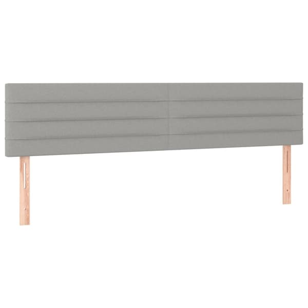 Ramsäng med madrass ljusgrå 160x200 cm tyg