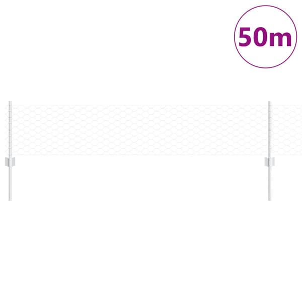 Stängsel med stolpe Silver 0,4 x 50 m Stål