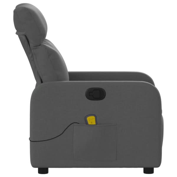 Massagefåtölj mörkgrå tyg