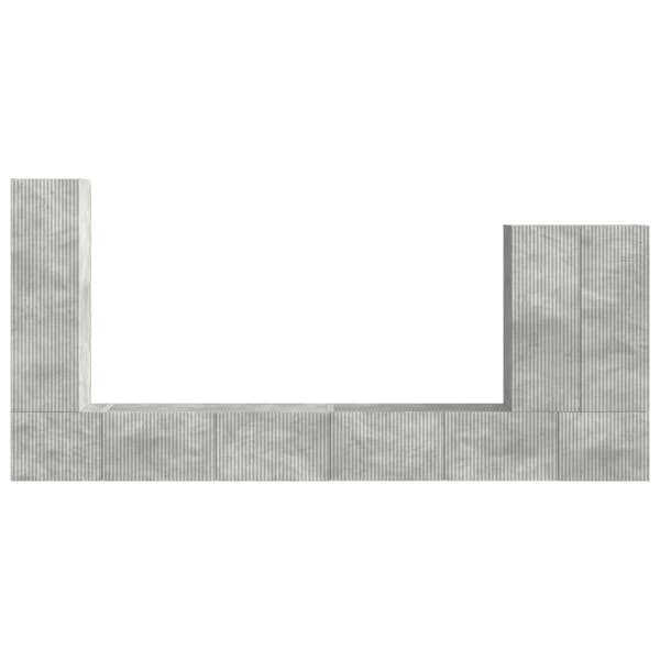 TV väggskåp set Väggmonterad 6 pcs Betonggrå