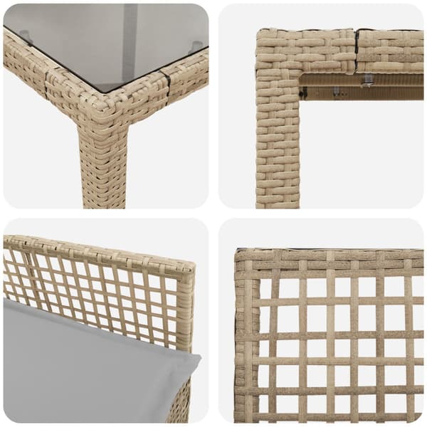 Trädgårdsmöbelset 5 pcs Beige konstrotting