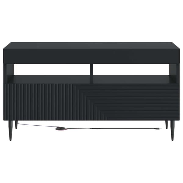 LED TV-skåp Svart Konstruerat trä