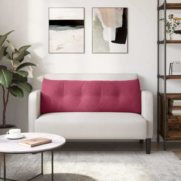 Ryggkudde Vinröd 140 x 24 x 50 cm Sammet