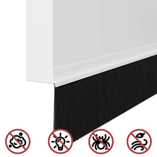 Självhäftande dörrborstlist 2 pcs Vit 100 cm Aluminiumlegering