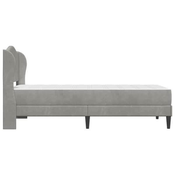 Sängram med huvudgavel 2 pcs Ljusgrå 90 x 190 cm Sammet
