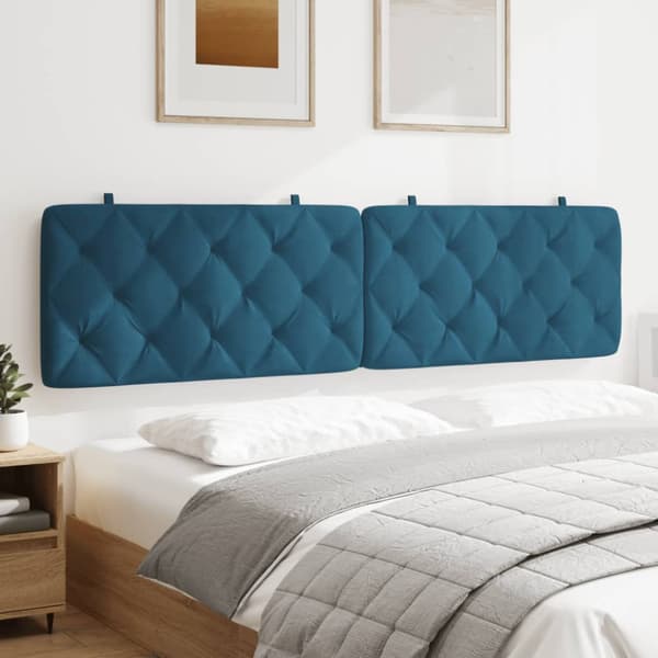 Headboard Cushion Blue 200 cm Velvet