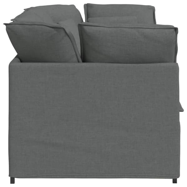 Modulsoffa med dynor i tyg mörkgrå
