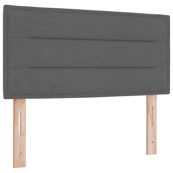Bäddfjäder med huvudgavel Mörkgrå 80 x 200 cm tyg