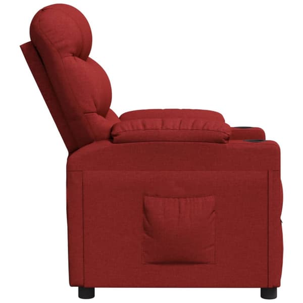 Reclinerfåtölj vinröd tyg