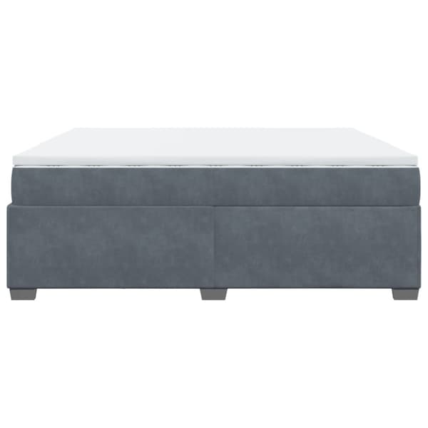 Ramsäng med madrass mörkgrå 200x200 cm sammet