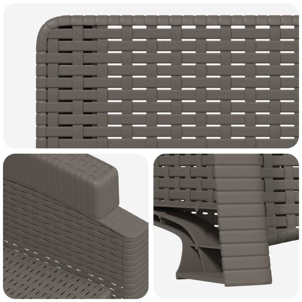 Reclining gardenstol i rottinglook 2 pcs Ljusgrå PP