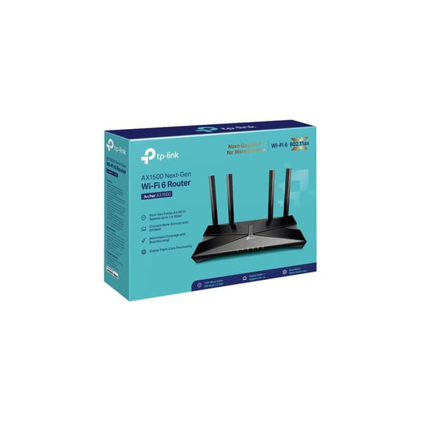 TP-Link Archer AX1500 - trådlös router - Wi-Fi 6 - skrivbordsmodell
