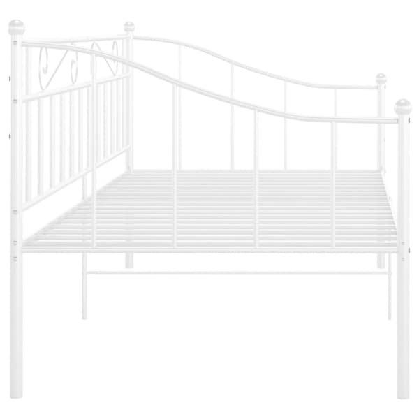 Sängram bäddsoffa vit metall 90x200 cm