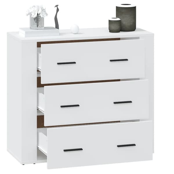 Skänk vit 80x33x70 cm konstruerat trä