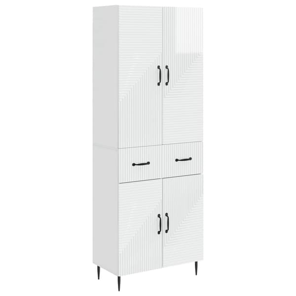 Skåpset 2 pcs Vit högglans 66 x 34,5 x 89,5 cm Konstruerat trä