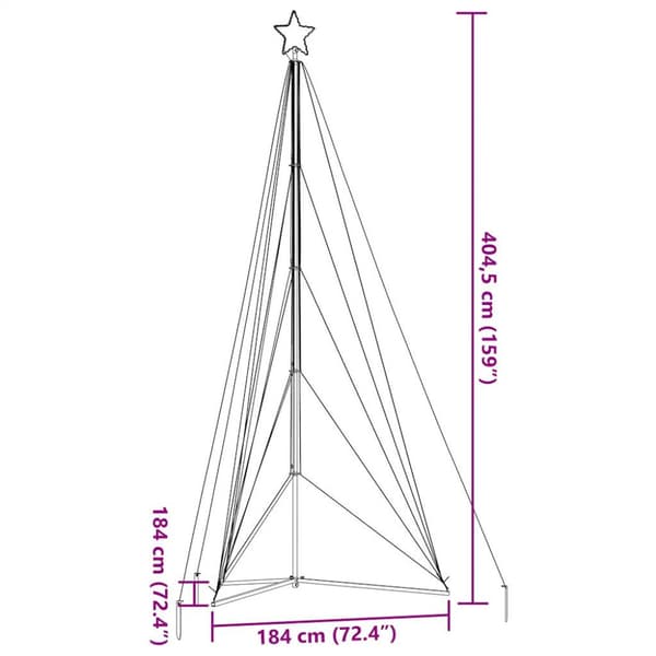 LED julgran 615 LEDs varmvit 404,5 cm