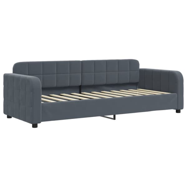 Dagbädd utdragbar mörkgrå 80x200 cm sammet