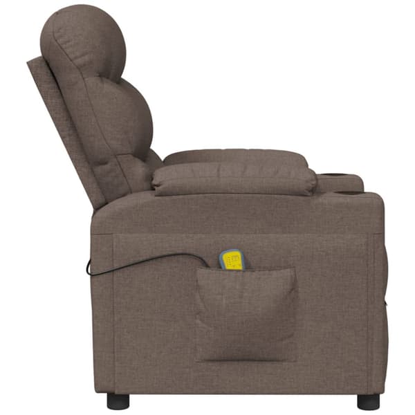 Elektrisk massagefåtölj taupe tyg