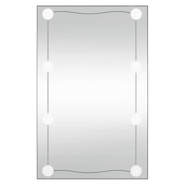 Väggspegel med LED-belysning 40x60 cm glas rektangulär