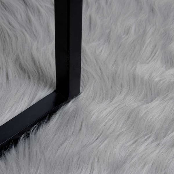 Fuskfäll matta TAFALLA Grå Ø 160 cm Polyester