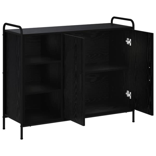 Sideboard Svart ek 97 x 33 x 81 cm Konstruerat trä