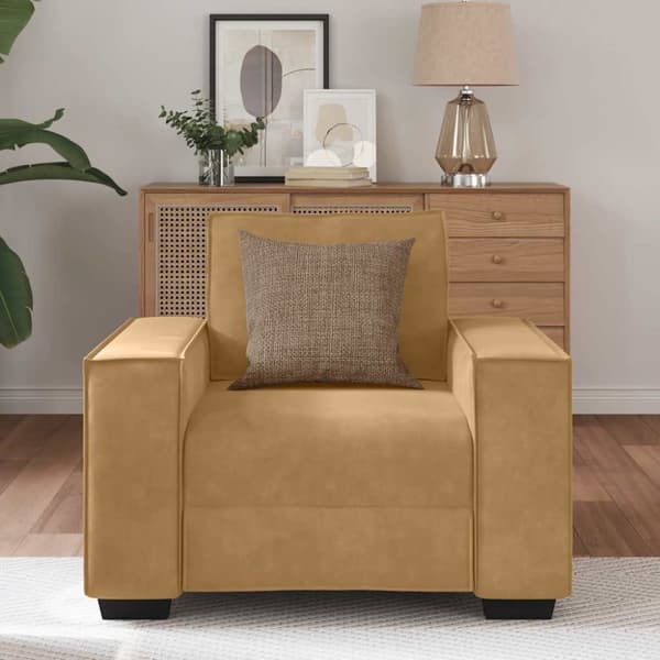 Soffstol brun 100x78x84 cm sammet