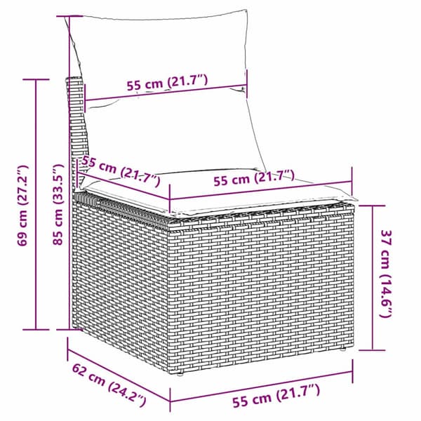 Soffset 8 pcs Brun och Röd konstrotting