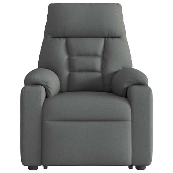 Reclinerfåtölj med uppresningshjälp mörkgrå tyg