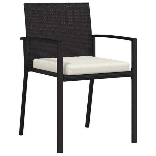 Trädgårdsmöbelset 7 pcs Svart Pulverlackerat stål