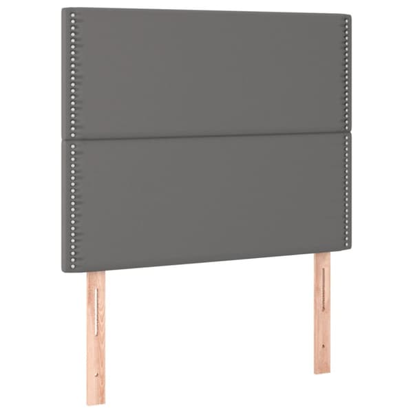 Ramsäng med madrass grå 100x200 cm konstläder