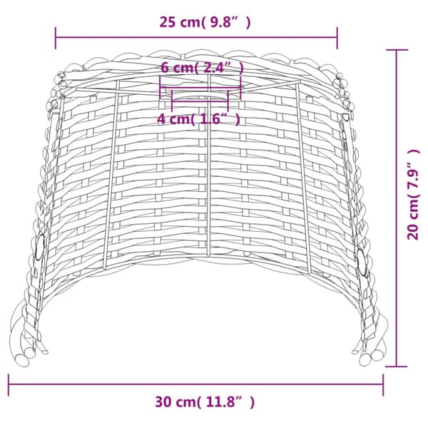 Lampskärm vit Ø30x20 cm korgmaterial