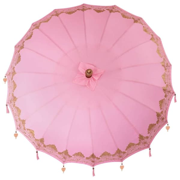 Balinesisk Parasol Rosa 215 x 215 x 260 cm Bomull