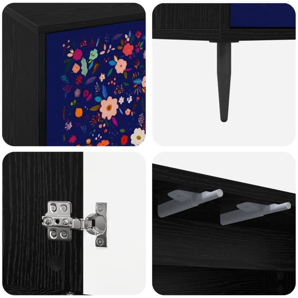 Sideboard MAINZ Svart ek 69 x 33 x 76 cm Konstruerat trä