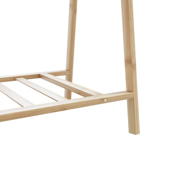 Klädställ med hyllor 132x45,5x150,5 cm bambu