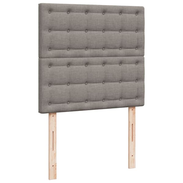 Ramsäng med madrass taupe 80x200 cm tyg