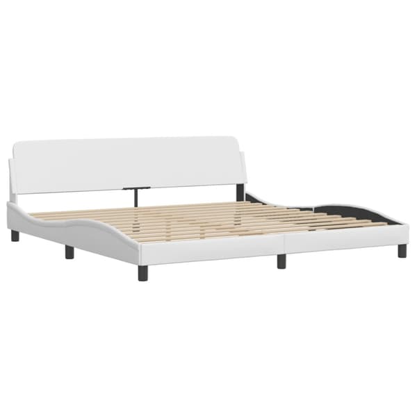 Bed Frame with LED without Mattress "Zadar" White 200x200 cm