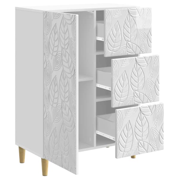 Sideboard Vit högglans 66 x 34,5 x 90 cm Konstruerat trä