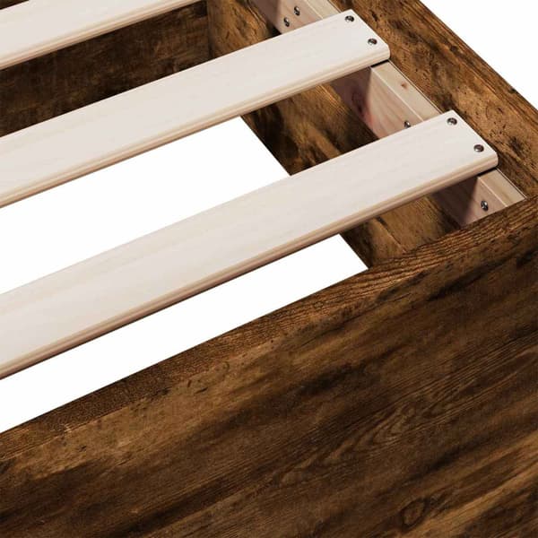 Sängram med förvaring Rökt ek 80 x 200 cm Konstruerat trä