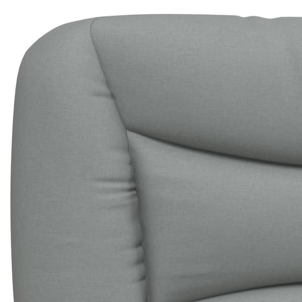 Bed Frame with LED without Mattress "Hvar" Light Grey 180x200 cm Fabric