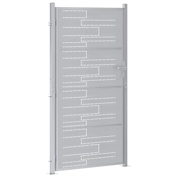Trädgårdsgrind 85 x 196 cm Rostfritt stål Silver Låsbar