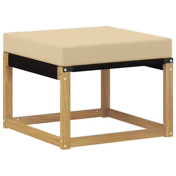 Utomhussoffset med kudde 4 pcs Vit och Beige