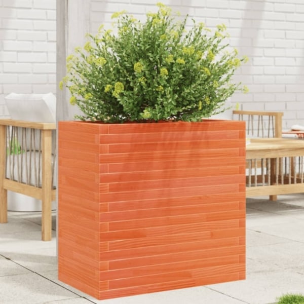 Odlingslåda vaxbrun 70x40x68,5 cm massiv furu