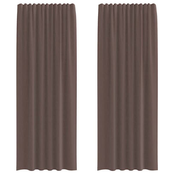 Voile gardiner med fliktopp 2 st brun