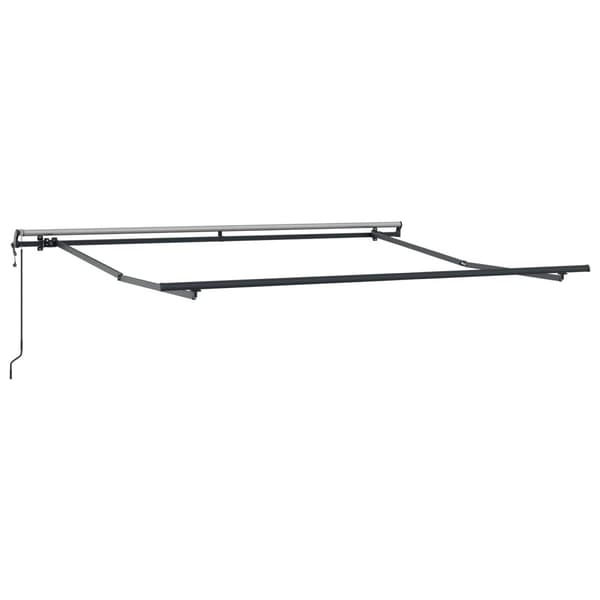 Utfällbar markis Ljusgrå och vit. 450 × 350 cm